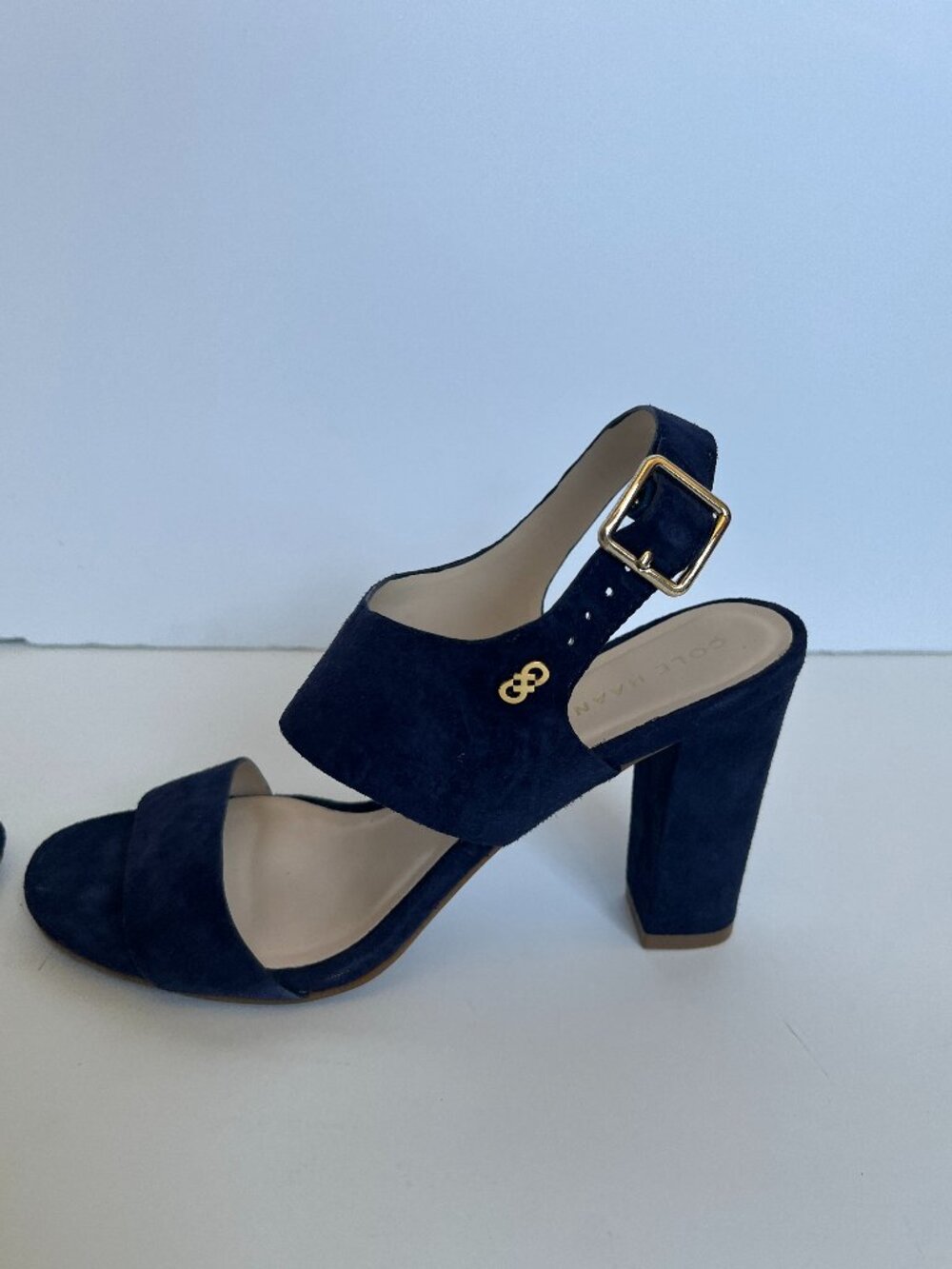 Cole Haan Octavia Sandall II Marine Blue Suede Size 6